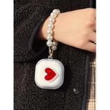 Samsung Galaxy Buds 2 - Buds Pro - Buds Live - Buds 2 Pro - Buds Fe Ile Uyumlu Zincirli Kilif Kalipli Kirmizi