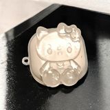 Samsung Galaxy Buds 2 Kılıf Hello Kitty Figürlü Silikon - Şeffaf - Gri