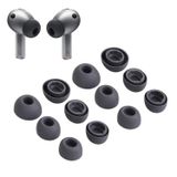 Samsung Galaxy Buds 3 Pro Aksesuarları için Yedek Silikon Kulaklık Ucu Seti Kulaklık Kulak Uçları, 6 Çift (3 Boyut S/M/L) (Gri)