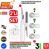 Samsung Galaxy Buds3 Pro Uyumlu Silikon Kulaklık Uçları (S,m,l) ve 3 In 1 Temizleme Kalemi Seti - Beyaz