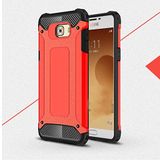 Samsung Galaxy C5 ile uyumlu Çİft Katman Koruyucu Crash Military Tank Kılıf - Kırmızı