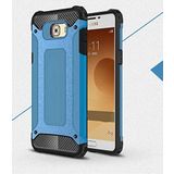 Samsung Galaxy C5 ile uyumlu Çİft Katman Koruyucu Crash Military Tank Kılıf - Mavi