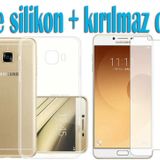 Samsung Galaxy C9 Pro İnce Şeffaf Silikon Kırılmaz Cam Cep Telefonu Kılıfı