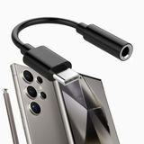 Samsung Galaxy Cep Telefonu İle Uyumlu TYPE-C Kulaklık Çevirici Dönüştürücü Aparatı Aux Dönüştürücüsü Siyah