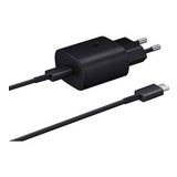 Samsung Galaxy F62 Fast Charging 25W Type-C Çıkışlı Kablolu Siyah Şarj Aleti