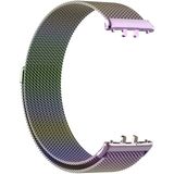 Samsung Galaxy Fit 3 Uyumlu Metal Hasır Kordon Güçlü Mıknatıs - Gökkuşağı