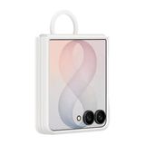 Samsung Galaxy Galaxy Z Flip8 Silikon Yüzüklü Magnet Kılıf - Krem