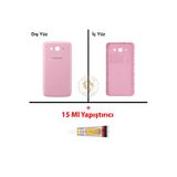 Samsung Galaxy Grand 2 G7106 Pembe Renk Uyumlu Arka Kapak + B7000 Yapıştırıcı Arka Cam Batarya Kapağı Pil Kapağı Lazer Kesim Back Cover Galaxy Grand 2 Uyumlu
