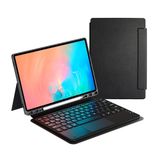 Samsung Galaxy ile uyumlu Tab S11 Ultra Border Keyboard Bluetooh Bağlantılı Standlı Klavyeli Tablet Kılıfı Siyah