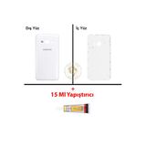 Samsung Galaxy J1 2016 J120 Beyaz Renk Uyumlu Arka Kapak + B7000 Yapıştırıcı Arka Cam Batarya Kapağı Pil Kapağı Lazer Kesim Back Cover Galaxy J1 2016 Uyumlu