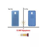 Samsung Galaxy J2 Core J260 Mavi Renk Uyumlu Arka Kapak + B7000 Yapıştırıcı Arka Cam Batarya Kapağı Pil Kapağı Lazer Kesim Back Cover Galaxy J2 Core Uyumlu
