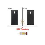 Samsung Galaxy J2 Core J260 Siyah Renk Uyumlu Arka Kapak + B7000 Yapıştırıcı Arka Cam Batarya Kapağı Pil Kapağı Lazer Kesim Back Cover Galaxy J2 Core Uyumlu