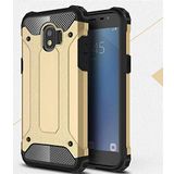 Samsung Galaxy J2 Pro 2018 ile uyumlu Çİft Katman Koruyucu Crash Military Tank Kılıf - Gold