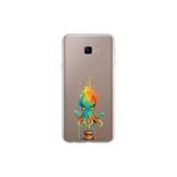 Samsung Galaxy J4 Core ile uyumlu Splash ahtapot Tasarımlı Slimfit şeffaf silikon kılıf