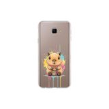 Samsung Galaxy J4 Core ile Uyumlu Splash Kapibara Tasarımlı Slimfit Şeffaf Silikon Kılıf
