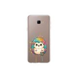 Samsung Galaxy J4 Core ile Uyumlu Splash Kirpi Tasarımlı Slimfit Şeffaf Silikon Kılıf