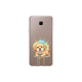 Samsung Galaxy J4 Core ile Uyumlu Splash Köpek Tasarımlı Slimfit Şeffaf Silikon Kılıf