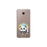 Samsung Galaxy J4 Core ile Uyumlu Splash Panda Tasarımlı Slimfit Şeffaf Silikon Kılıf
