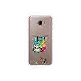 Samsung Galaxy J4 Core ile Uyumlu Splash Tembel Hayvan Tasarımlı Slimfit Şeffaf Silikon Kılıf