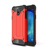 Samsung Galaxy J4 ile uyumlu Çİft Katman Koruyucu Crash Military Tank Kılıf - Kırmızı
