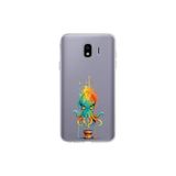 Samsung Galaxy J4 ile uyumlu Splash ahtapot Tasarımlı Slimfit şeffaf silikon kılıf