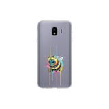 Samsung Galaxy J4 ile uyumlu Splash arı Tasarımlı Slimfit şeffaf silikon kılıf