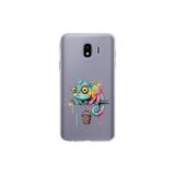 Samsung Galaxy J4 ile Uyumlu Splash Bukalemun Tasarımlı Slimfit Şeffaf Silikon Kılıf