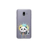 Samsung Galaxy J4 ile Uyumlu Splash Panda Tasarımlı Slimfit Şeffaf Silikon Kılıf