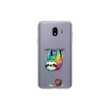 Samsung Galaxy J4 ile Uyumlu Splash Tembel Hayvan Tasarımlı Slimfit Şeffaf Silikon Kılıf