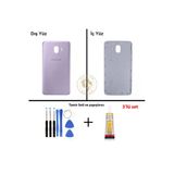 Samsung Galaxy J4 Lavanta Renk Uyumlu Arka Kapak + Tamir Seti + B7000 Yapıştırıcı Arka Cam Batarya Kapağı Pil Kapağı Lazer Kesim Back Cover Galaxy J4 Uyumlu