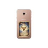Samsung Galaxy J4+ Plus ile Uyumlu Burç Kartları Boğa Tasarımlı Şeffaf Silikon Kılıf