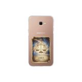 Samsung Galaxy J4+ Plus ile Uyumlu Burç Kartları Terazi Tasarımlı Şeffaf Silikon Kılıf
