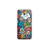 Samsung Galaxy J4+ Plus ile Uyumlu Grafiti Create Art Tasarımlı Şeffaf Silikon Kılıf
