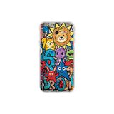 Samsung Galaxy J4+ Plus ile Uyumlu Grafiti Star Team Tasarımlı Şeffaf Silikon Kılıf