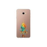 Samsung Galaxy J4+ Plus ile uyumlu Splash ahtapot Tasarımlı Slimfit şeffaf silikon kılıf