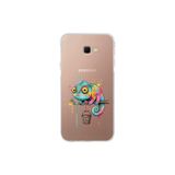 Samsung Galaxy J4+ Plus ile Uyumlu Splash Bukalemun Tasarımlı Şeffaf Silikon Kılıf