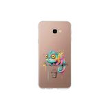 Samsung Galaxy J4+ Plus ile Uyumlu Splash Bukalemun Tasarımlı Slimfit Şeffaf Silikon Kılıf