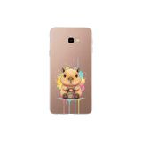 Samsung Galaxy J4+ Plus ile Uyumlu Splash Kapibara Tasarımlı Slimfit Şeffaf Silikon Kılıf