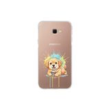 Samsung Galaxy J4+ Plus ile Uyumlu Splash Köpek Tasarımlı Şeffaf Silikon Kılıf