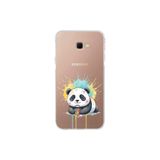 Samsung Galaxy J4+ Plus ile Uyumlu Splash Panda Tasarımlı Şeffaf Silikon Kılıf