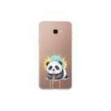Samsung Galaxy J4+ Plus ile Uyumlu Splash Panda Tasarımlı Slimfit Şeffaf Silikon Kılıf