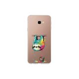 Samsung Galaxy J4+ Plus ile Uyumlu Splash Tembel Hayvan Tasarımlı Slimfit Şeffaf Silikon Kılıf