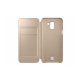 Samsung Galaxy J6 (2018) Kapaklı Kılıf (Altın)