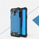 Samsung Galaxy J6 ile uyumlu Çİft Katman Koruyucu Crash Military Tank Kılıf - Mavi