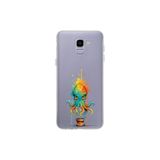 Samsung Galaxy J6 ile uyumlu Splash ahtapot Tasarımlı Slimfit şeffaf silikon kılıf