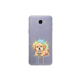 Samsung Galaxy J6 ile Uyumlu Splash Köpek Tasarımlı Slimfit Şeffaf Silikon Kılıf