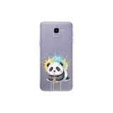 Samsung Galaxy J6 ile Uyumlu Splash Panda Tasarımlı Slimfit Şeffaf Silikon Kılıf