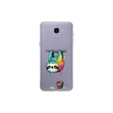 Samsung Galaxy J6 ile Uyumlu Splash Tembel Hayvan Tasarımlı Slimfit Şeffaf Silikon Kılıf
