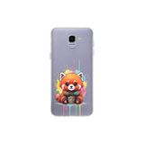 Samsung Galaxy J6 ile Uyumlu Splash Tilki Tasarımlı Slimfit Şeffaf Silikon Kılıf