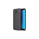 Samsung Galaxy J6 Kılıf Uzun Ömürlü ve Dayanıklı Dermiq Premium Esnek Lüks Silikon Kapak - Black